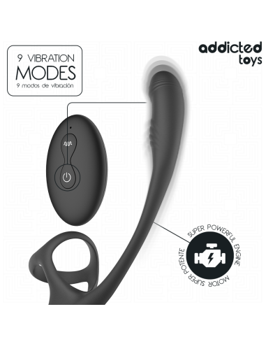 ADDICTED TOYS PLUG ANAL VIBRACIAN Y WAVING 360Aº Y ESTIMULADOR TESTACULOS